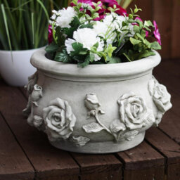 'rose Pot' Stone Cast Garden Plant Pot - thumbnail 1