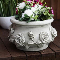 'rose Pot' Stone Cast Garden Plant Pot - thumbnail 2