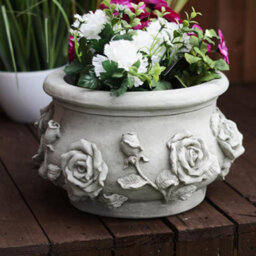 'rose Pot' Stone Cast Garden Plant Pot - thumbnail 4