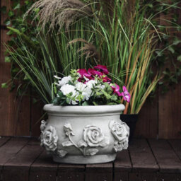 'rose Pot' Stone Cast Garden Plant Pot - thumbnail 5