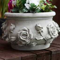 'rose Pot' Stone Cast Garden Plant Pot - thumbnail 6