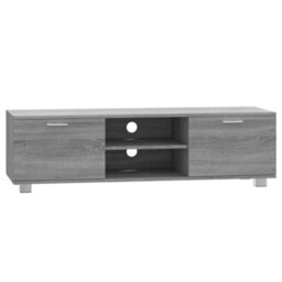 Berkfield Modern Tv Cabinet Grey Sonoma 140X40.5X35 Cm Engineered Wood - thumbnail 1