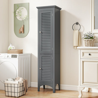 Costway 160Cm Tall Bathroom Floor Cabinet Freestanding Slim Storage Organizer With Adjustable Shelf - image 1