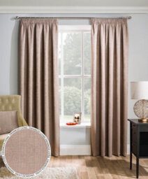 Enhanced Living Matrix Latte Natural 66 X 90 Inch (168X229Cm) Tape Top Thermal Noise Reducing Dim Out Curtains (Pair)