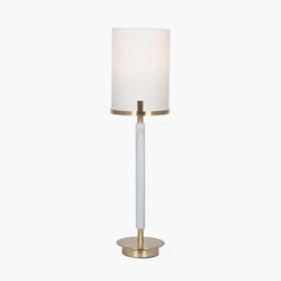 Pacific Lifestyle Midland Champagne Gold Metal And Marble Effect Table Lamp - thumbnail 4