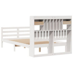 Berkfield Bookcase Bed Without Mattress White 135X190 Cm Doouble Solid Wood Pine - thumbnail 6