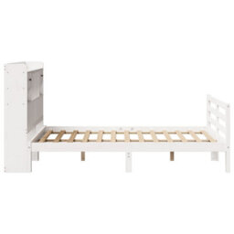Berkfield Bookcase Bed Without Mattress White 135X190 Cm Doouble Solid Wood Pine - thumbnail 5