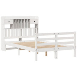 Berkfield Bookcase Bed Without Mattress White 135X190 Cm Doouble Solid Wood Pine - thumbnail 3
