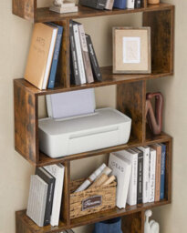 Songmics Bookshelves, 6-Tier Bookcase, Cube Display Shelf, Freestanding Storage Shelf, Modern, Rustic Brown - thumbnail 5