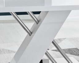 Furniturebox Sorrento White High Gloss And Chrome Dining Table And 6 Mustard Lorenzo Dining Chairs - thumbnail 6