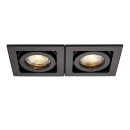 Luminosa Lighting Luminosa Xeno Twin 2 Light Recessed Titlable Downlight Matt Black Dimmable - thumbnail 4