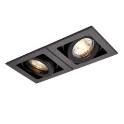 Luminosa Lighting Luminosa Xeno Twin 2 Light Recessed Titlable Downlight Matt Black Dimmable - thumbnail 1