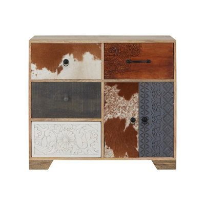 Orsina Mango Wood Tall Sideboard,storage Cabinet With Four Drawers,tall Display Cabinet,eco-Friendly Media Unit - image 1