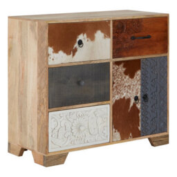Orsina Mango Wood Tall Sideboard,storage Cabinet With Four Drawers,tall Display Cabinet,eco-Friendly Media Unit - thumbnail 2