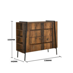 Timber Art Design Abbey Rustic Chest Of Drawers 4 Drawer Bedroom Living Room Storage Industrial - thumbnail 8