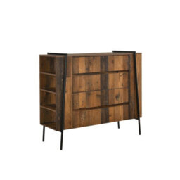 Timber Art Design Abbey Rustic Chest Of Drawers 4 Drawer Bedroom Living Room Storage Industrial - thumbnail 2