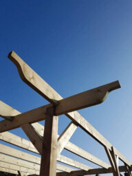 Arbor Garden Solutions Sculpted Wooden Garden Pergola Kit, 3.6M X 4.8M (Rustic Brown Finish) - thumbnail 5