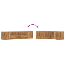 Berkfield Corner Cabinet Artisian Oak 200X40X45 Cm Engineered Wood - thumbnail 7