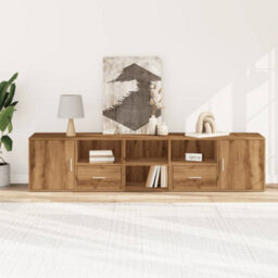 Berkfield Corner Cabinet Artisian Oak 200X40X45 Cm Engineered Wood - thumbnail 3
