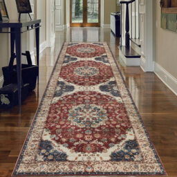 Ameha Cashmere Whisper Extra Large Area Rug For Hallway Carpets Kitchen Mat Indoor/outdoor Rugs (Red Floral,80 X 300 Cm) - thumbnail 2