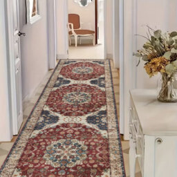 Ameha Cashmere Whisper Extra Large Area Rug For Hallway Carpets Kitchen Mat Indoor/outdoor Rugs (Red Floral,80 X 300 Cm) - thumbnail 5