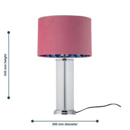First Choice Lighting Aura - Chrome Table Lamp With Pink Velvet Flamingo Shade - thumbnail 9