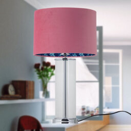 First Choice Lighting Aura - Chrome Table Lamp With Pink Velvet Flamingo Shade - thumbnail 8