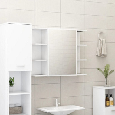 Vidaxl Bathroom Mirror Cabinet White 80X20.5X64 Cm Engineered Wood - image 1