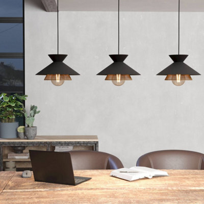 Eglo Grizedale 3 Light Steel Brass Pendant - image 1