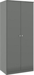 Denver Grey Gloss 2 Door Double Wardrobe 3 Piece Bedroom Furniture Set - thumbnail 2
