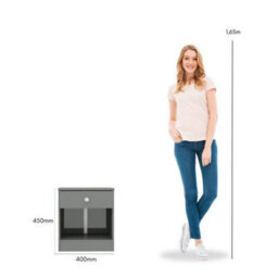 Denver Grey Gloss 2 Door Double Wardrobe 3 Piece Bedroom Furniture Set - thumbnail 7