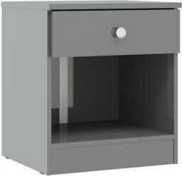 Denver Grey Gloss 2 Door Double Wardrobe 3 Piece Bedroom Furniture Set - thumbnail 5