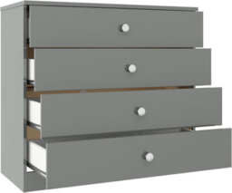 Denver Grey Gloss 2 Door Double Wardrobe 3 Piece Bedroom Furniture Set - thumbnail 9
