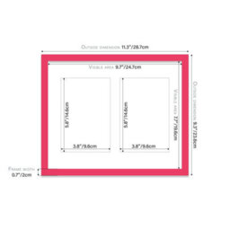 10X8 Inch 2 Opening Photo Collage Frame, Display Two 6X4 Inch Photos, Multi Aperture Family Picture Frame, Bright Pink - thumbnail 4