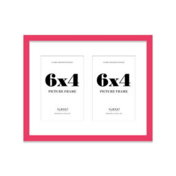 10X8 Inch 2 Opening Photo Collage Frame, Display Two 6X4 Inch Photos, Multi Aperture Family Picture Frame, Bright Pink - thumbnail 2