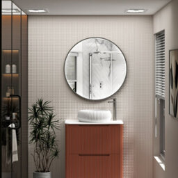 Royal Bathrooms Luxor 800 X 800mm Gun Metal Grey Round Framed Mirror Within Frame Led, Touch Sensor & Demister Pad - thumbnail 3