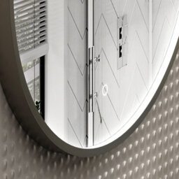 Royal Bathrooms Luxor 800 X 800mm Gun Metal Grey Round Framed Mirror Within Frame Led, Touch Sensor & Demister Pad - thumbnail 5