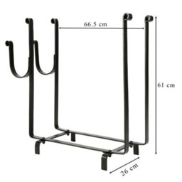 Dibor Modern Fireplace Freestanding Black Iron Fireside Firewood Log Holder, Log Storage Rack - thumbnail 2