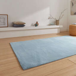 Blue Plain 13mm Thick Super-Soft Stain-Resistant Rug For Bedroom, & Dining Room, Easy To Clean Modern Rug-160Cm X 230Cm - thumbnail 2