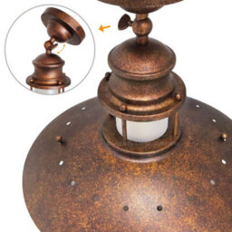 Long Life Lamps Company Industrial Rustic Copper Caged Flush Mount Ceiling Light H3105 - thumbnail 5