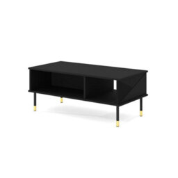 Arte Sleek Black Woody Coffee Table 110Cm - Modern Storage & Style - thumbnail 1