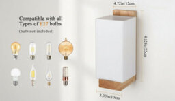 2X Indoor Wooden Wall Lights For Bedroom - thumbnail 2