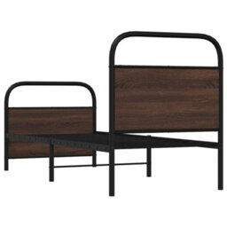 Berkfield Bed Frame Without Mattress 75X190 Cm Small Single Brown Oak Engineered Wood - thumbnail 7