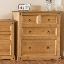 Core Products Premium Corona 2+2 Drawer Chest Of Drawers - Antique Waxed Pine, H103.8Cm X W91.0Cm X D47.0Cm - thumbnail 8