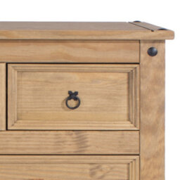 Core Products Premium Corona 2+2 Drawer Chest Of Drawers - Antique Waxed Pine, H103.8Cm X W91.0Cm X D47.0Cm - thumbnail 5