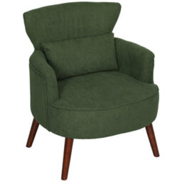 Homcom Armchair With Padded Seat And Backrest For Living Room, Green - thumbnail 2