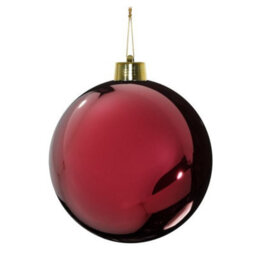 Shiny Shatterproof Bauble X1 30Cm - Burgundy - thumbnail 2