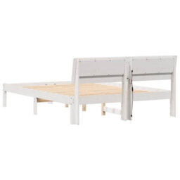Berkfield With Led Strip Lights White 140 X 190 Cm Solid Pine Wood - thumbnail 7