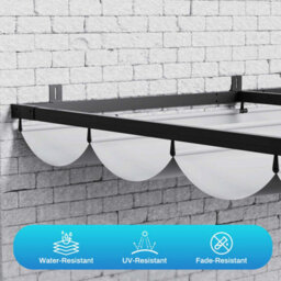 Onemill Lean To Pergola With Retractable Canopy,wall-Mounted Garden Gazebo And Sun Shelter - thumbnail 5