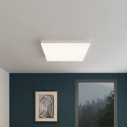 GoodHome Boyle Matt White Porcelain Effect Square Neutral White Led Light Panel (L)595mm